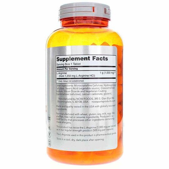 L-Arginine 1000 Mg Double Strength, NOW